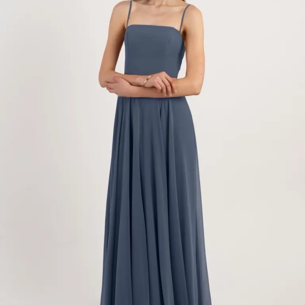 Elegant Blue Spaghetti Strap Dress